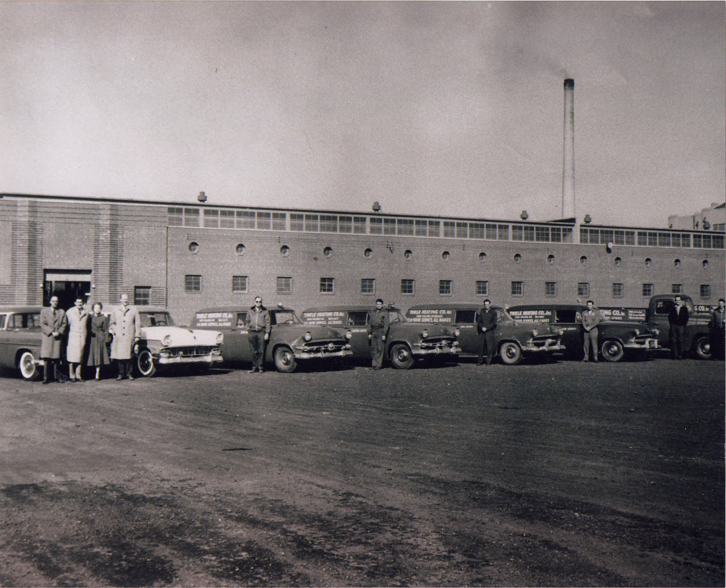 The Thiele fleet of service trucks, circa 1950s, Indianapolis, IN