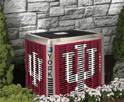 York heat pumps and ACs are customizable in choice of colors or college team logos